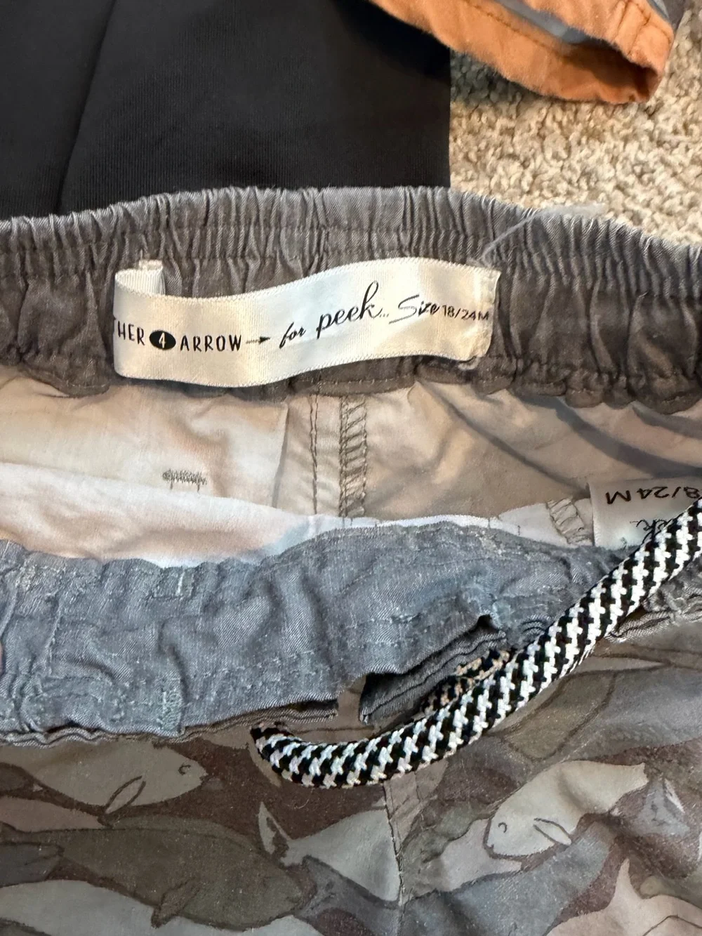 Kids Black Shark Rash Guard Set Gray Camo Swim Shorts feature 4 arrow for Peek
